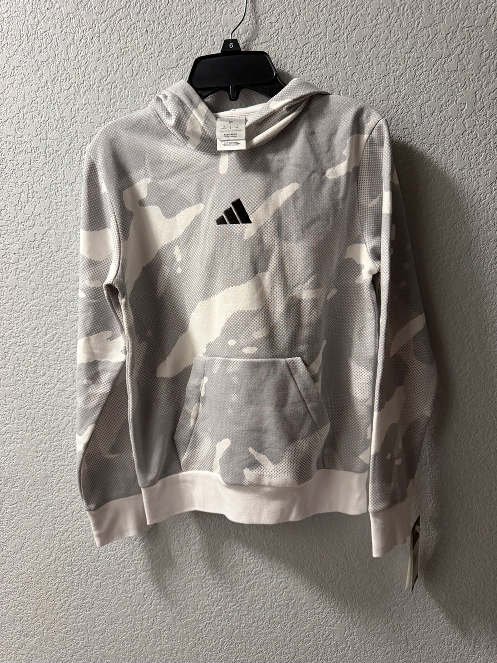 adidas  kodsGray & White Camo Crewneck Hoodie size 10-12